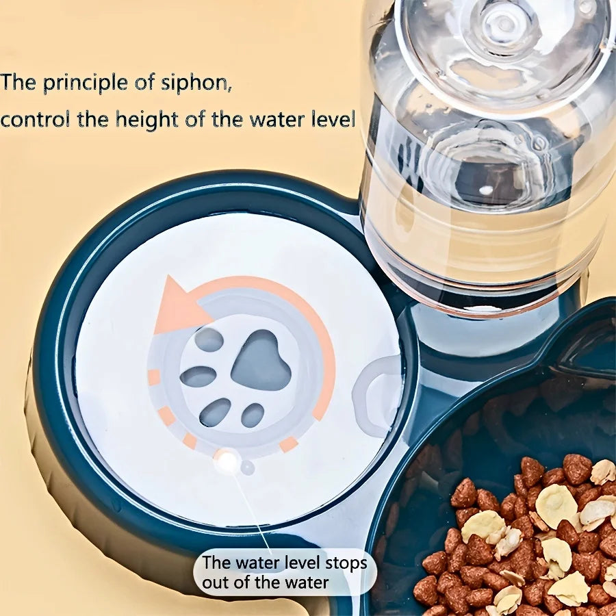 Tilted Cat Bowl Set with Water Feeder – Ergonomic Design, 3-in-1 Functionality, Easy to Clean-6