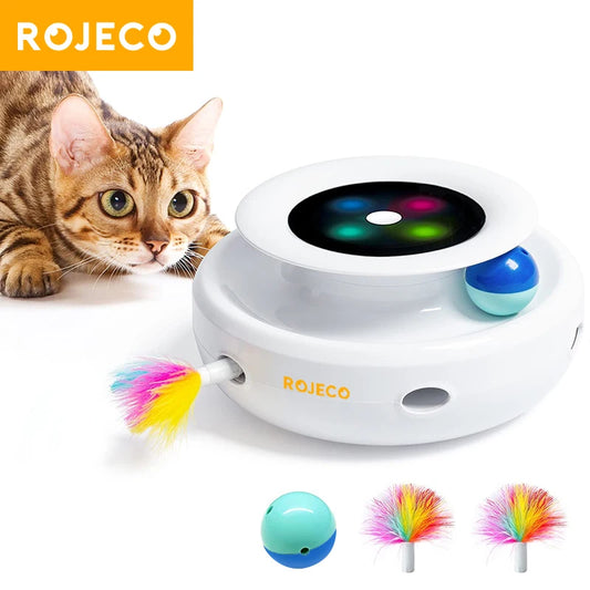 Interactive Toy for Cats and Dogs – 2-in-1 Automatic Feather Ball, Five Modes, Durable Design-1