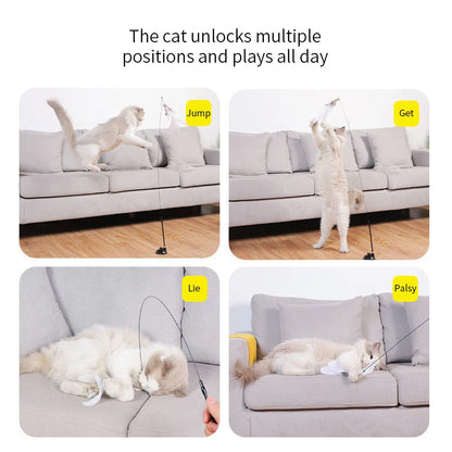 Interactive Cat Toy for Kittens – Feather Teaser Wand, Suction Cup Design, Engaging Play-6