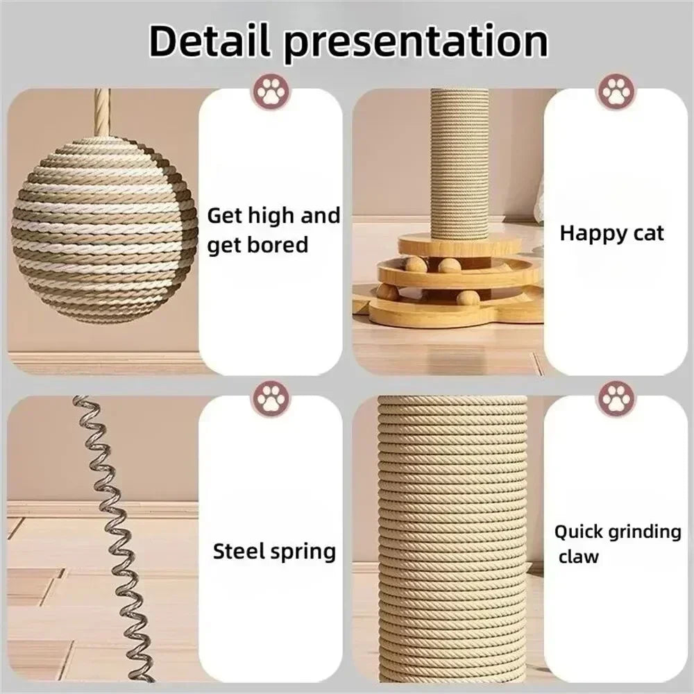 Cat Scratching Post for Cats – Durable Sisal Board, Engaging Turntable, Anti-Slip Design-5