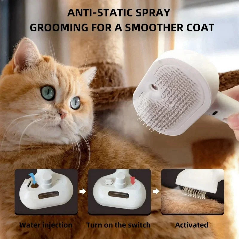 Grooming Comb for Dogs and Cats – Built-in Humidifier, Self-Cleaning, Ergonomic Design-3
