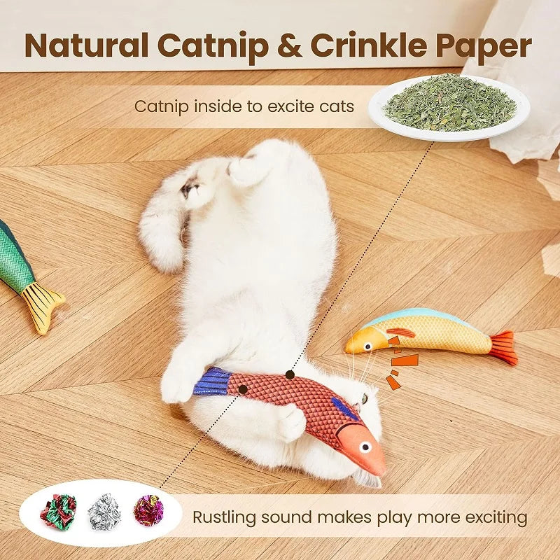 Interactive Cat Toy – 3D Simulation Fish, Catnip-Infused, Soft Plush Chew Toy-5