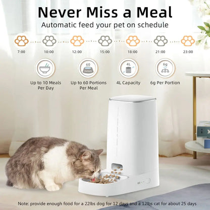 Smart Automatic Cat Feeder with WiFi and Remote Control – Large Capacity Pet Food Dispenser for Cats and Dogs-3