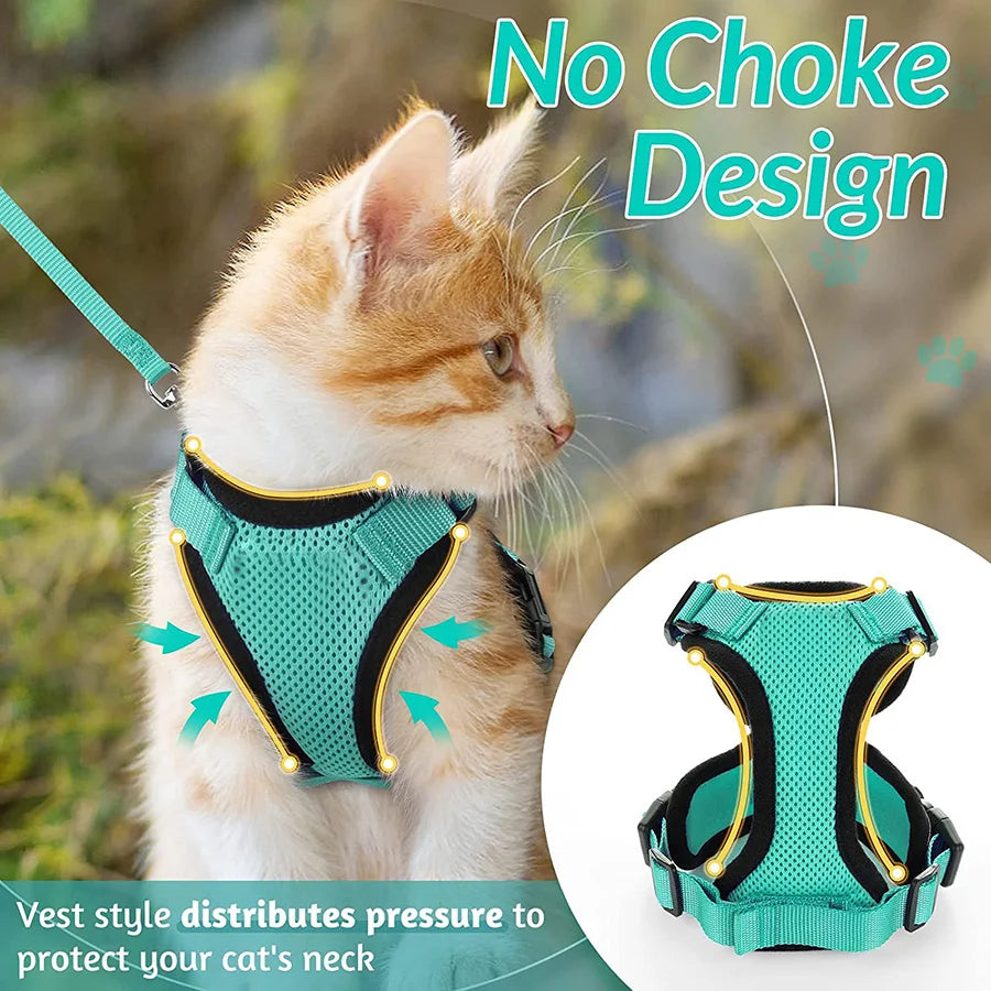 Cat Harness and Leash for Cats – Escape Proof, Soft Adjustable Vest, Lightweight Design-4
