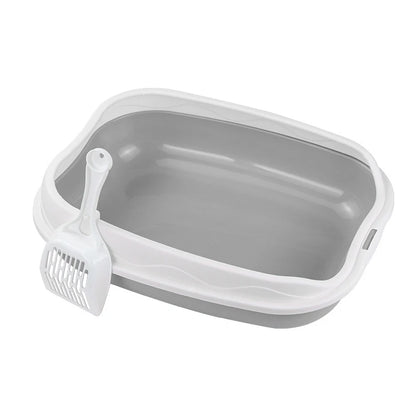 Semi-Enclosed Cat Litter Box – Spatter-Proof, Large Space, Easy to Clean-1