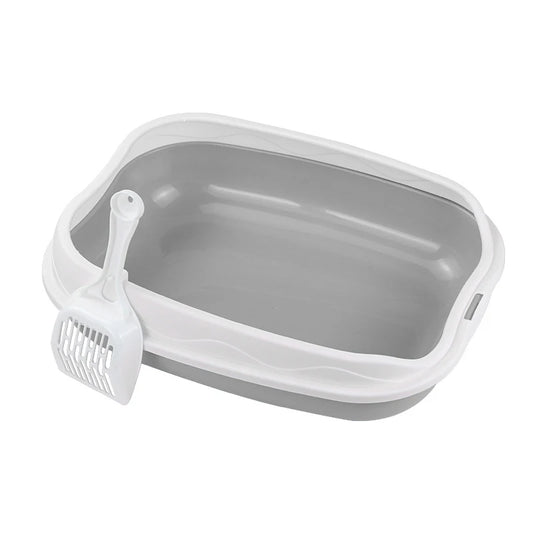 Semi-Enclosed Cat Litter Box – Spatter-Proof, Large Space, Easy to Clean-1