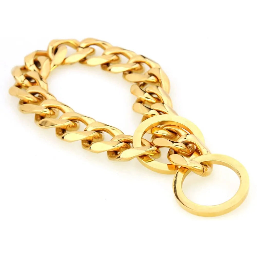 Dog Collar for Fashionable Pets – Heavy-Duty Metal, 15mm Wide, Cuban Link Design-3