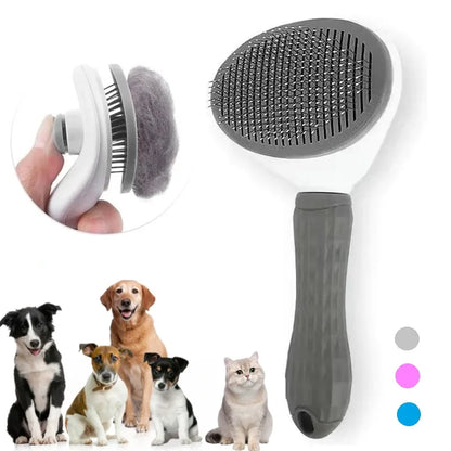 Self-Cleaning Grooming Brush for Dogs – Ergonomic Design, Pet Hair Removal, Available in 3 Colors-1