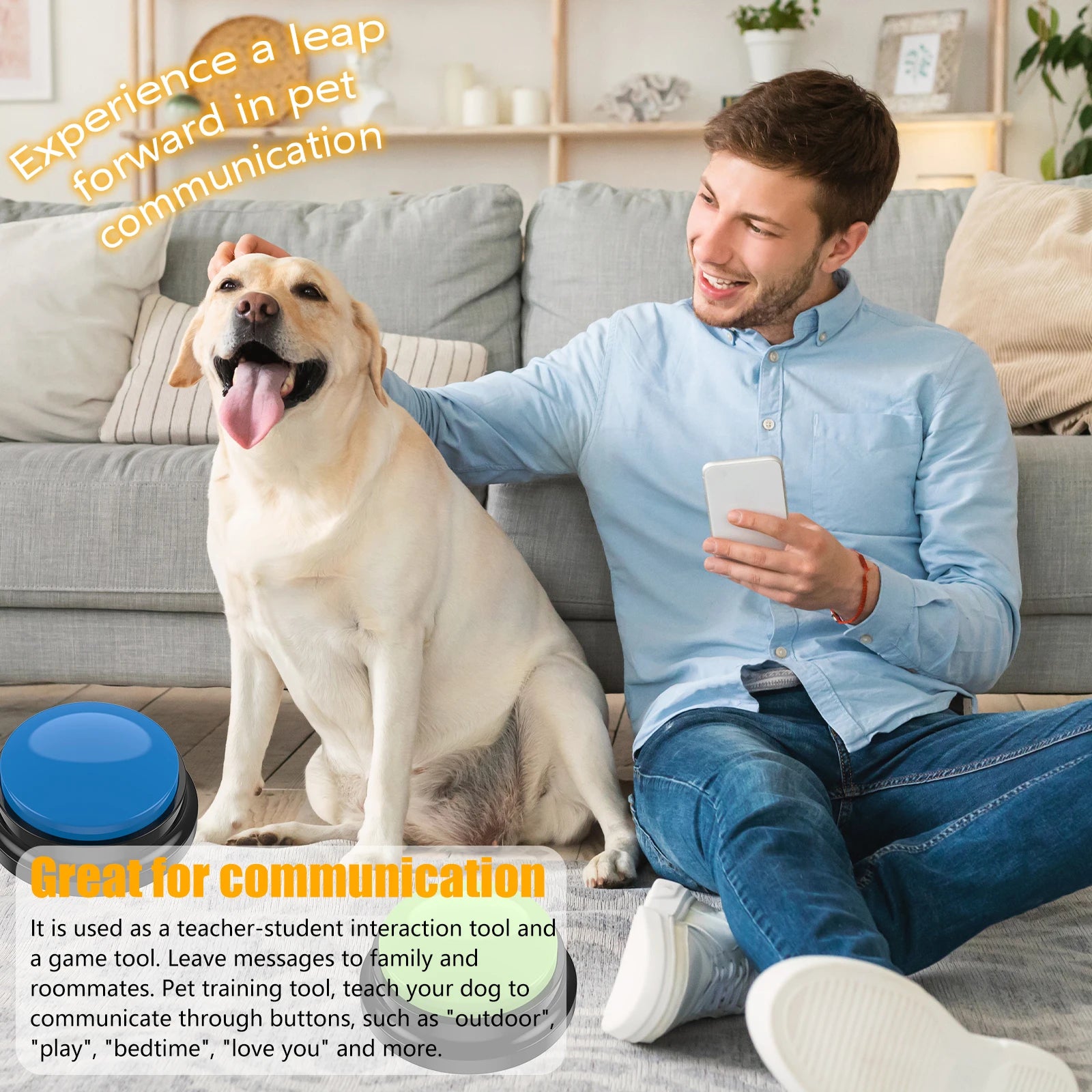 Recordable Dog Talking Buttons for Pets – Interactive Communication, Durable ABS Material, Easy to Use-4