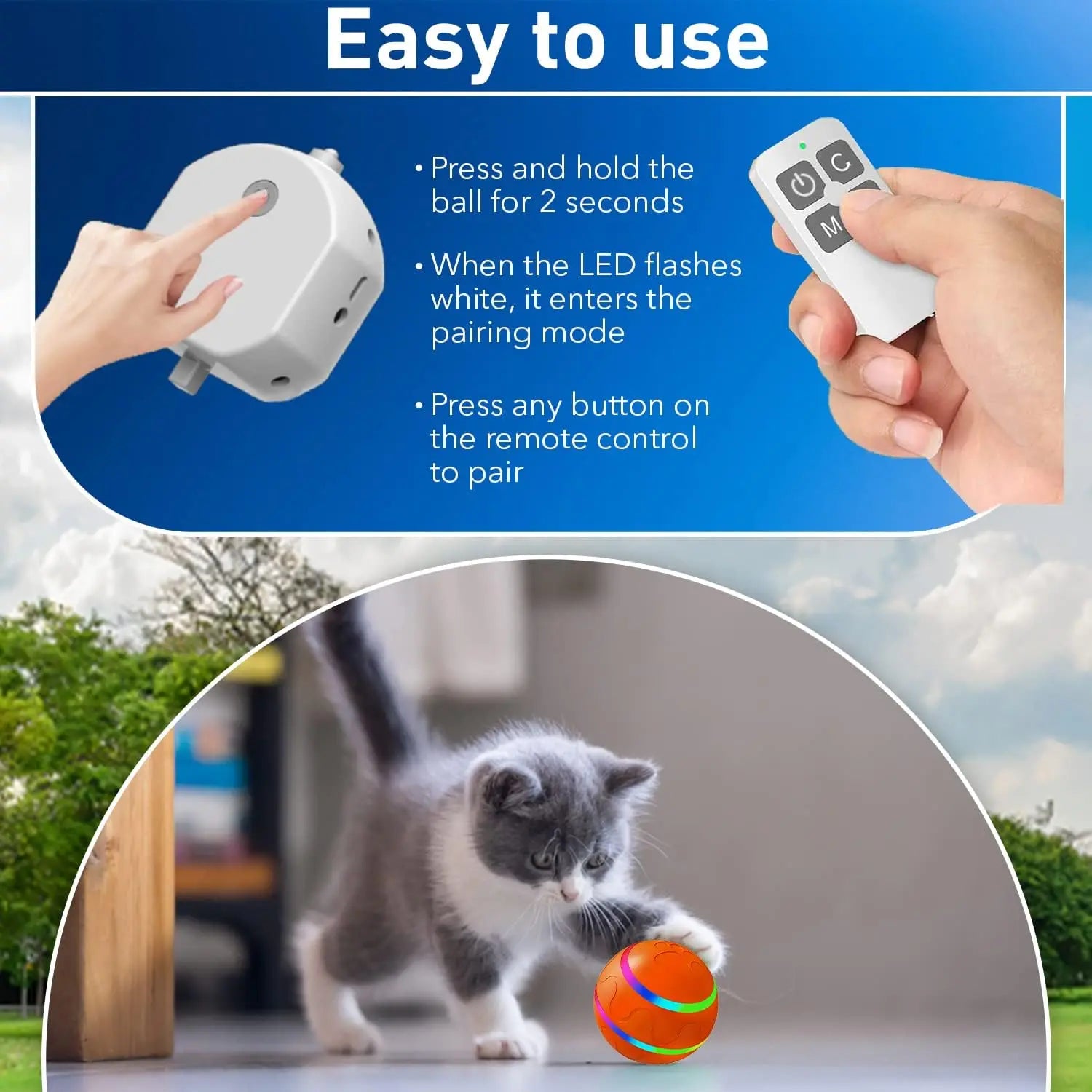 Interactive Dog Toy Ball for Dogs – Remote Control, Active Rolling Design, Durable-4