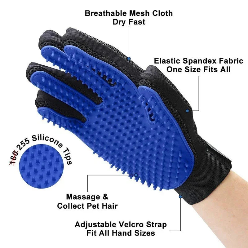 Grooming Gloves for Cats and Dogs – Soft Silicone, Adjustable Fit, Breathable Mesh-4