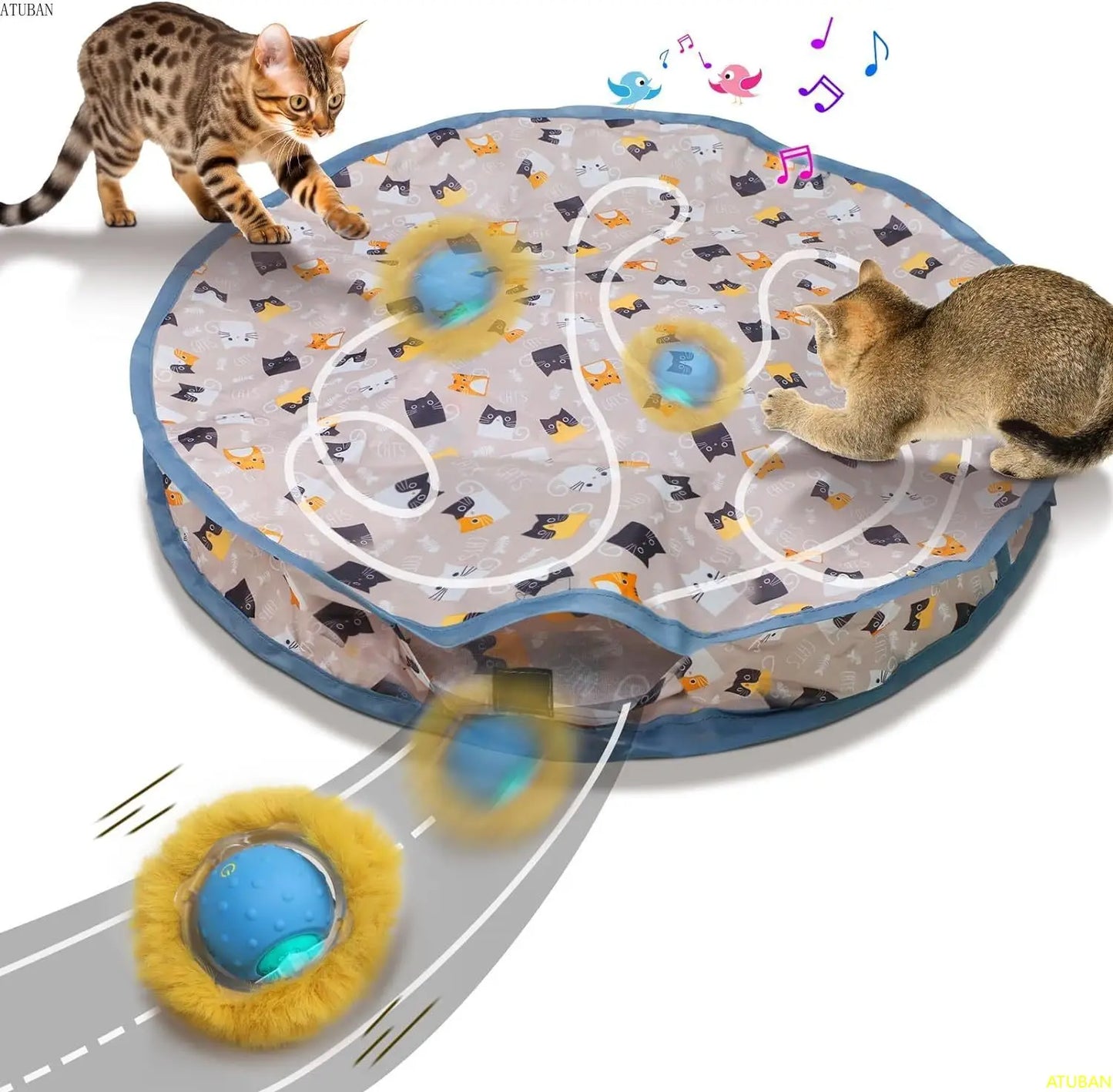Interactive Cat Toy for Kittens – Motion Activated, Rechargeable, Engaging Hide and Seek Game-2