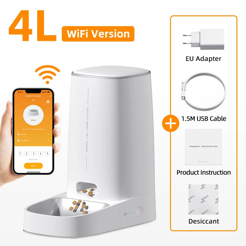 Smart Automatic Cat Feeder with WiFi and Remote Control – Large Capacity Pet Food Dispenser for Cats and Dogs-1