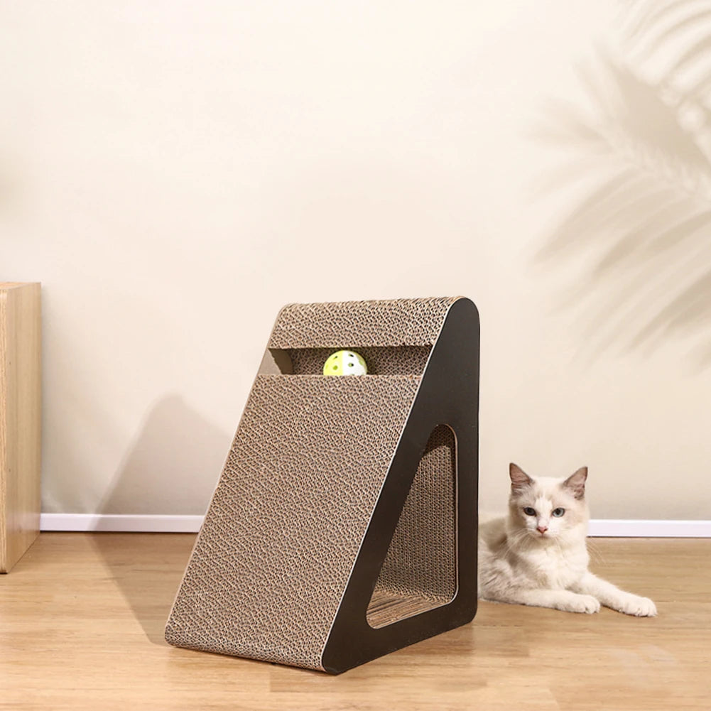Cat Toy for Cats – Interactive 2-in-1 Cardboard Scratcher with Spinning Balls, Sturdy and Space-Saving-4