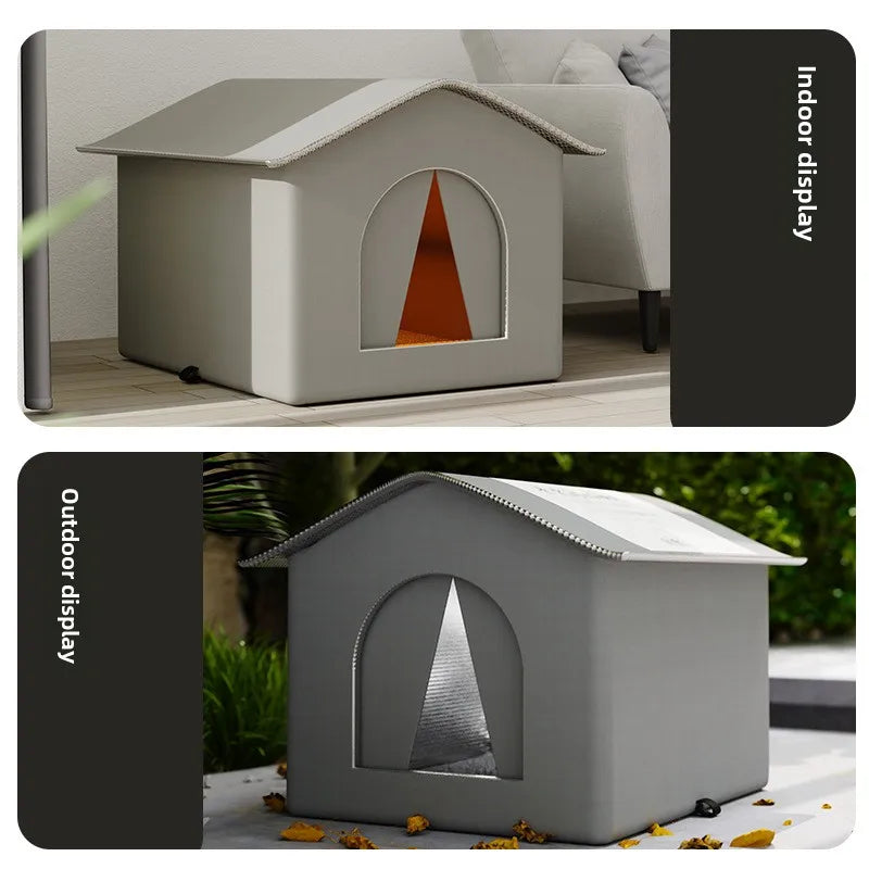Outdoor Dog House for Small Dogs – Waterproof, Foldable, Winter Warm Design-6