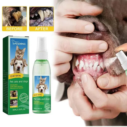 Oral Cleanse Spray for Dogs and Cats – Freshens Breath, Removes Tartar, Natural Herbal Extracts-1