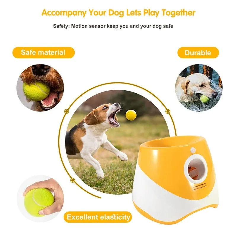 Automatic Tennis Ball Launcher for Dogs – Rechargeable, Interactive, Includes 6 Mini Balls-4