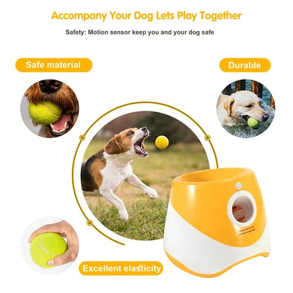 Automatic Tennis Ball Launcher for Dogs – Rechargeable, Interactive, Includes 6 Mini Balls-4