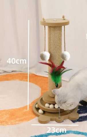 Cat Scratching Post for Cats – Durable Sisal Board, Engaging Turntable, Anti-Slip Design-1