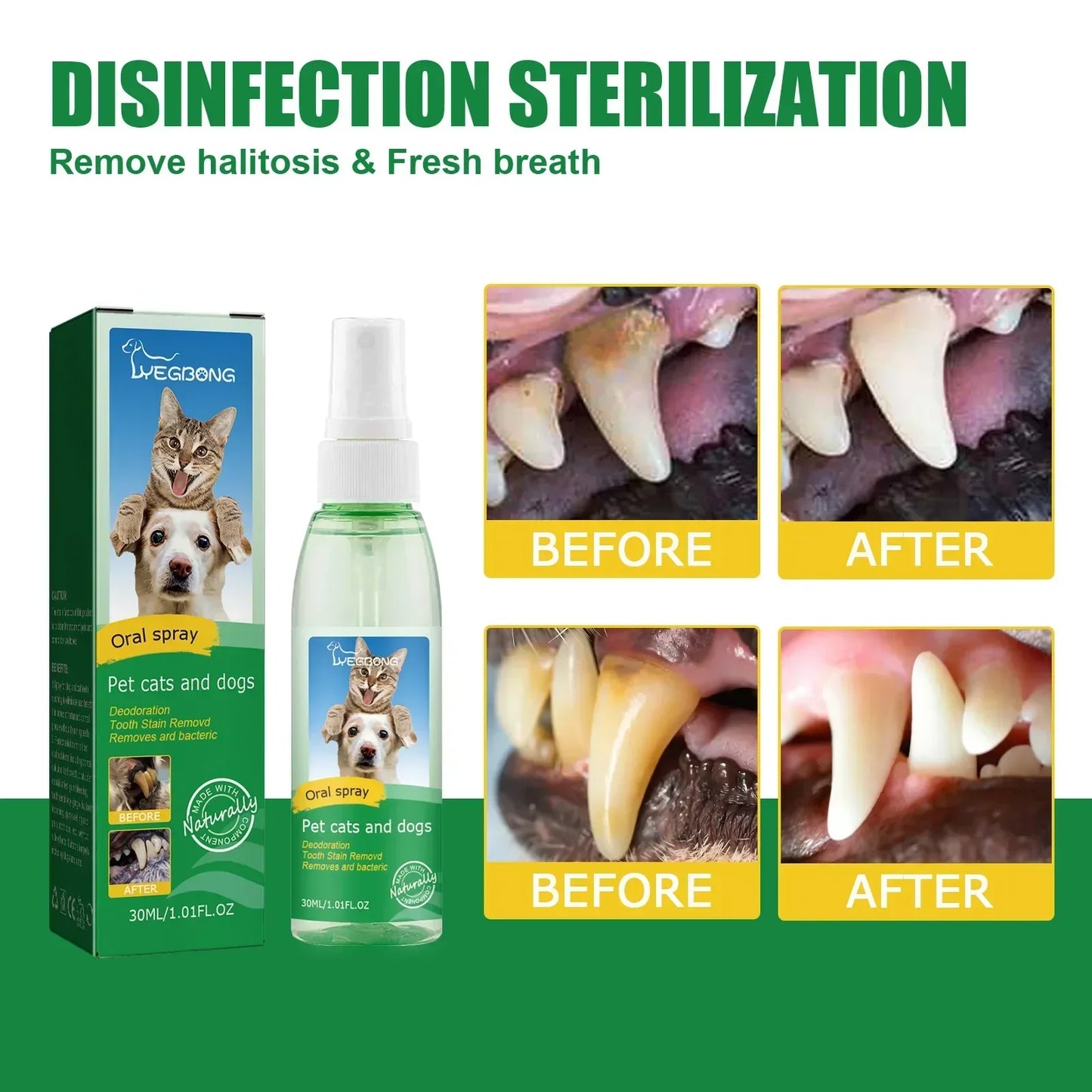Oral Cleanse Spray for Dogs and Cats – Freshens Breath, Removes Tartar, Natural Herbal Extracts-3