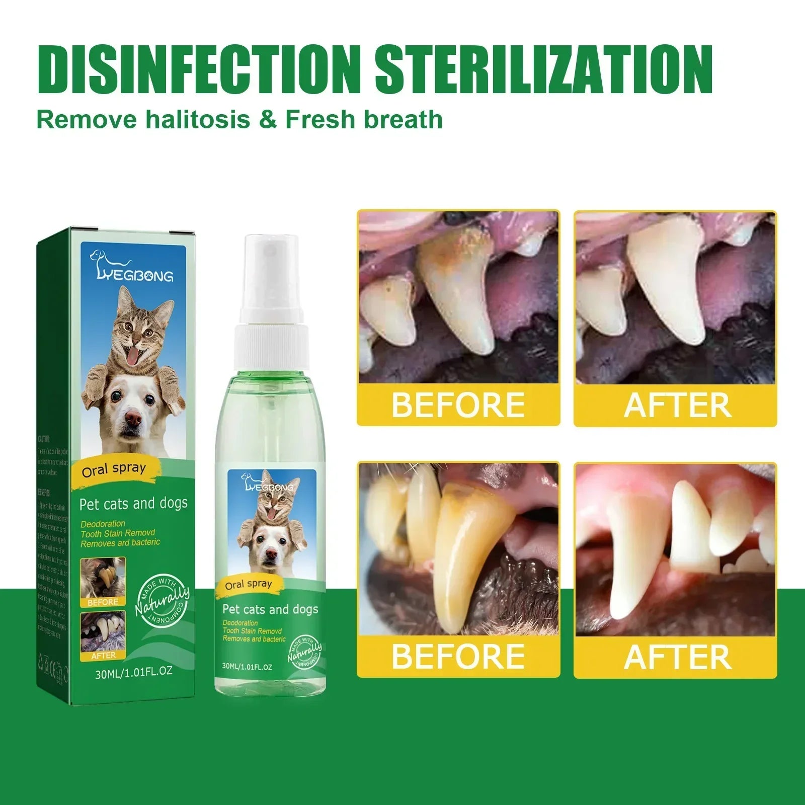Oral Cleanse Spray for Dogs and Cats – Freshens Breath, Removes Tartar, Natural Herbal Extracts-3