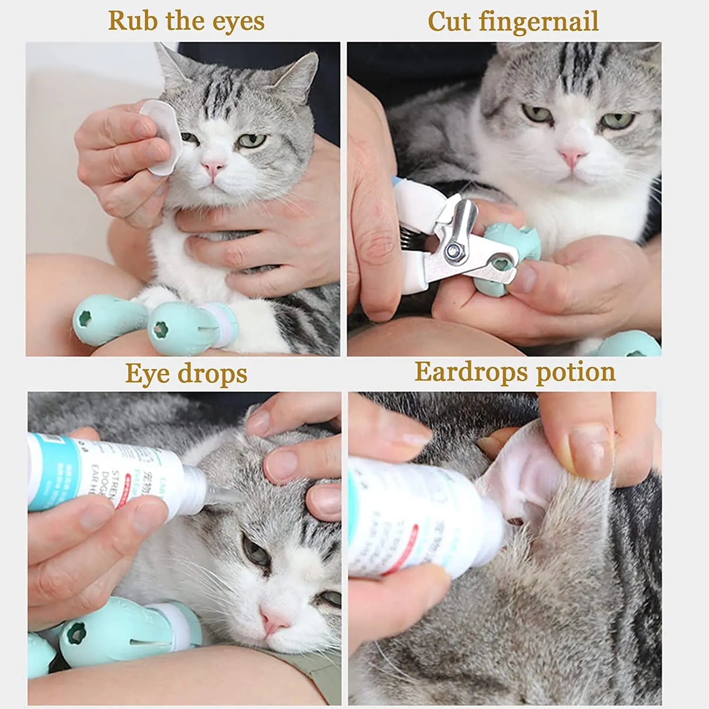 Cat Bath Shoes – Adjustable Anti-Scratch Boots, Soft Silicone, Easy to Clean-4