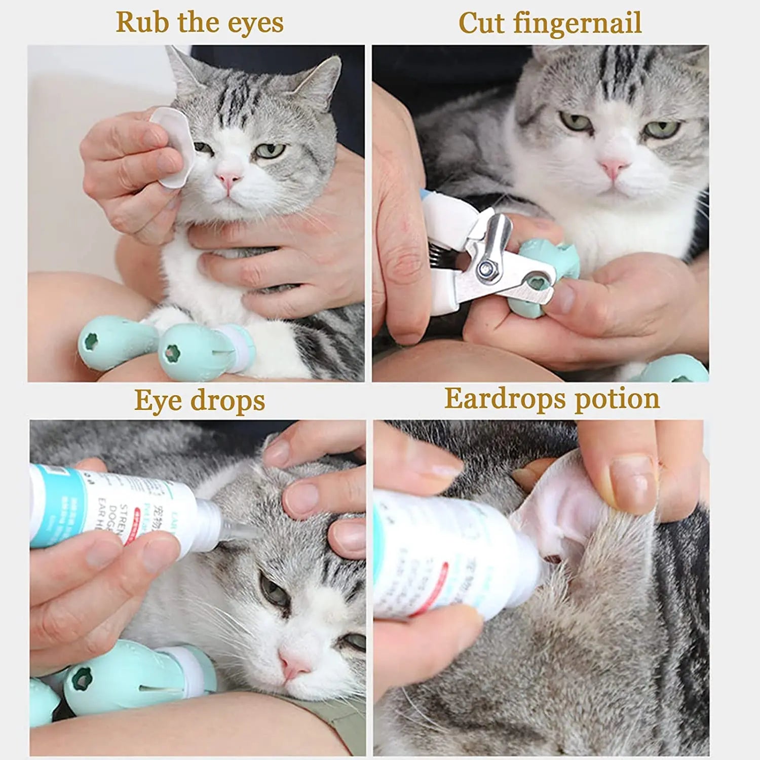 Cat Bath Shoes – Adjustable Anti-Scratch Boots, Soft Silicone, Easy to Clean-4