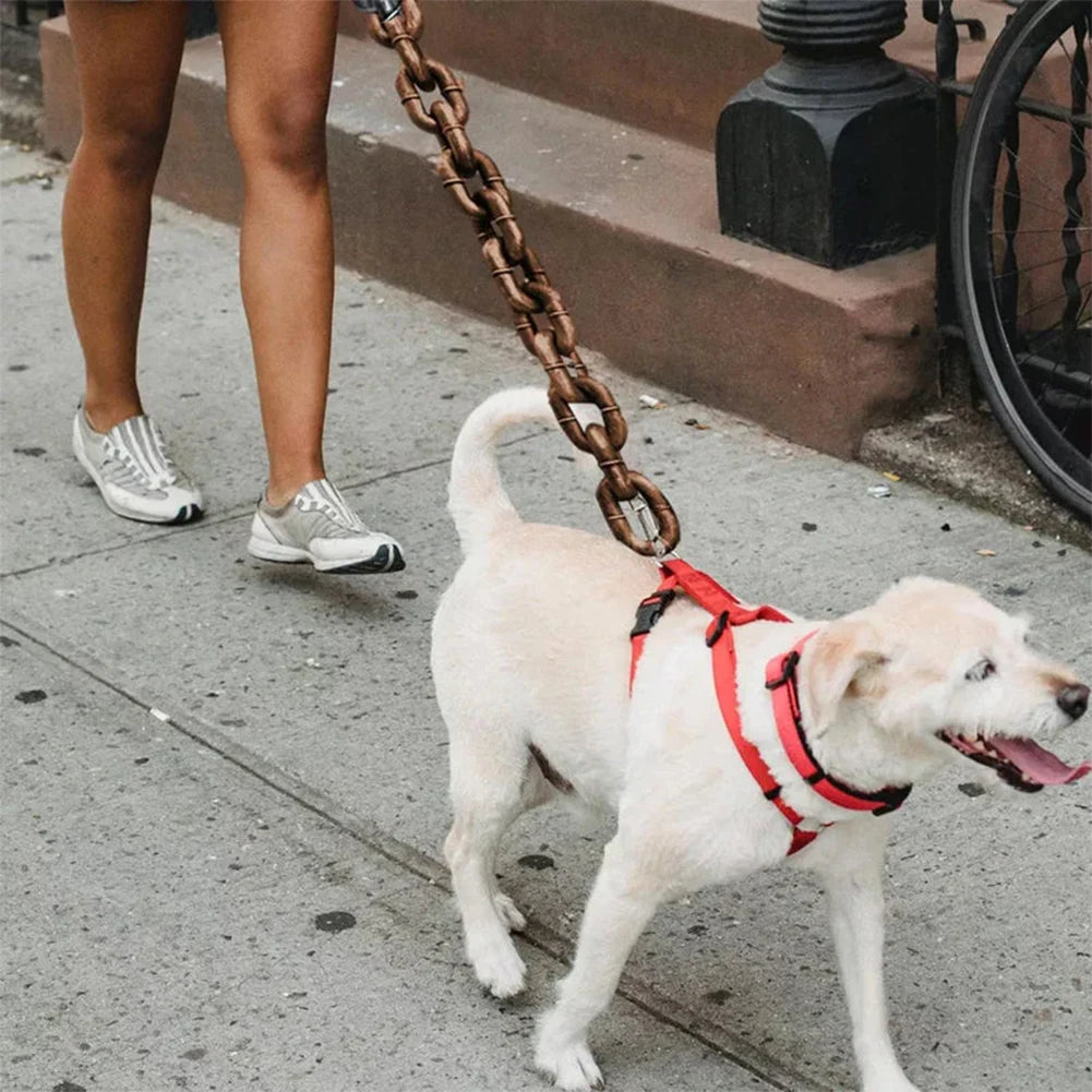 Funny Dog Leash for Small to Large Dogs – Lightweight, Unique Iron Chain Design, Durable Plastic-3