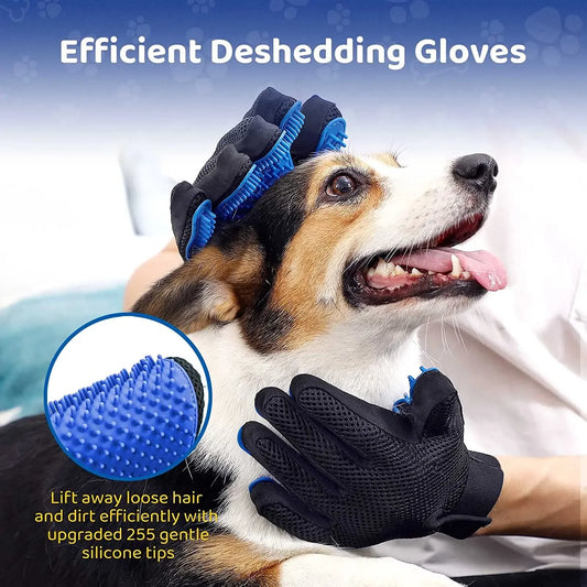 Grooming Gloves for Cats and Dogs – Gentle Hair Remover, Comfortable Fit, Easy to Clean-2