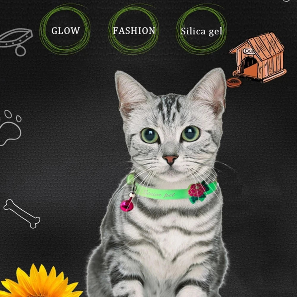 Cat Collar – Luminous Silicone, Anti-Loss Design, Fluorescent Bell-5