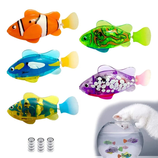 Interactive Cat Toy – Swimming Fish with LED Lights, Battery Operated, Engaging Movement-2
