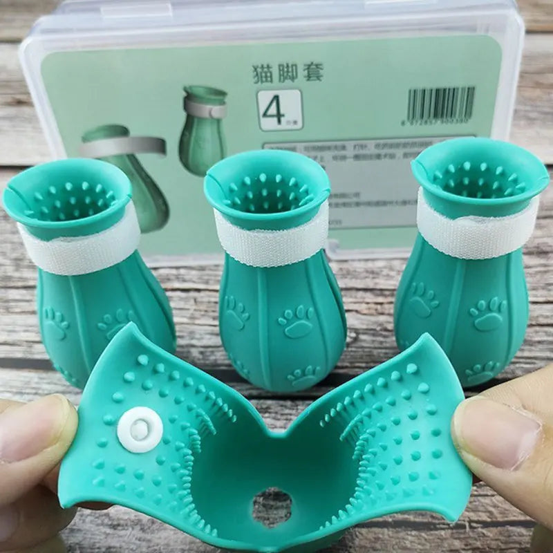 Variant image for Cat Bath Shoes – Adjustable Anti-Scratch Boots, Soft Silicone, Easy to Clean-2