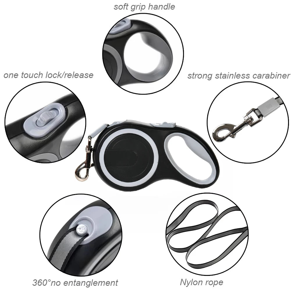 Retractable Dog Leash for Small to Large Dogs – Adjustable Lengths, Durable, 3m/5m/8m-4