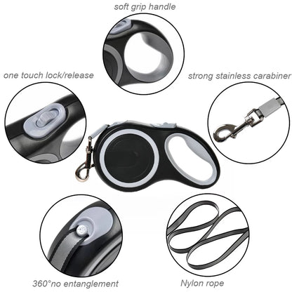 Retractable Dog Leash for Small to Large Dogs – Adjustable Lengths, Durable, 3m/5m/8m-4