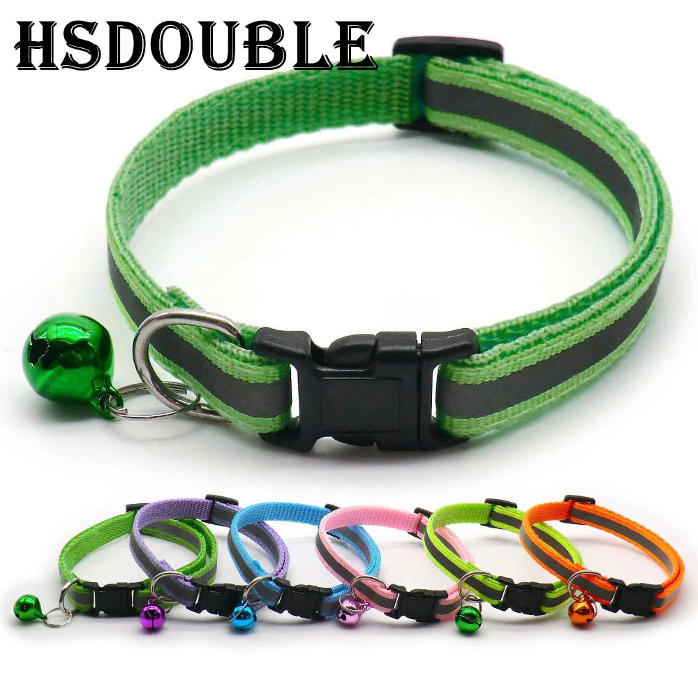 Reflective Collar for Cats and Small Dogs – Adjustable Fit, 12 Colors, Includes Bell-4