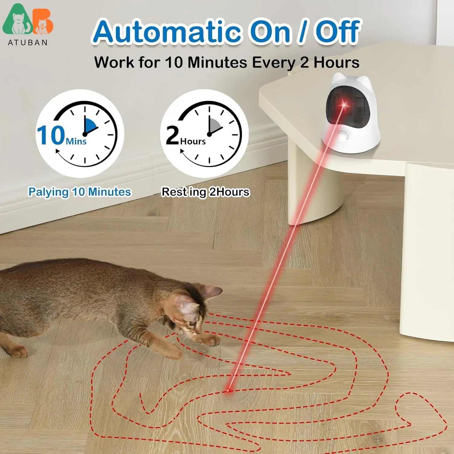 Automatic Laser Toy for Cats – Interactive, Rechargeable, Random Trajectory-4