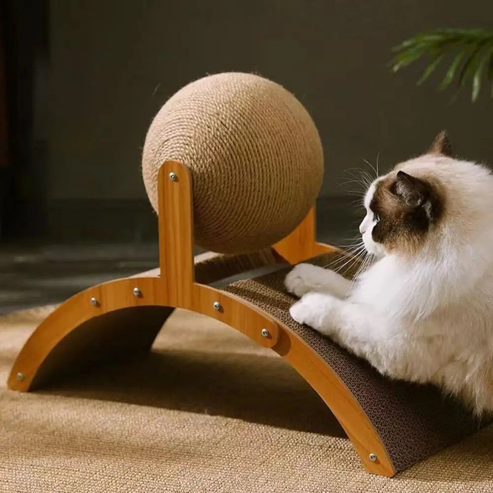 Cat Toy for Cats – Durable Sisal and Corrugated Paper, Ferris Wheel Shape, Includes Catnip-4