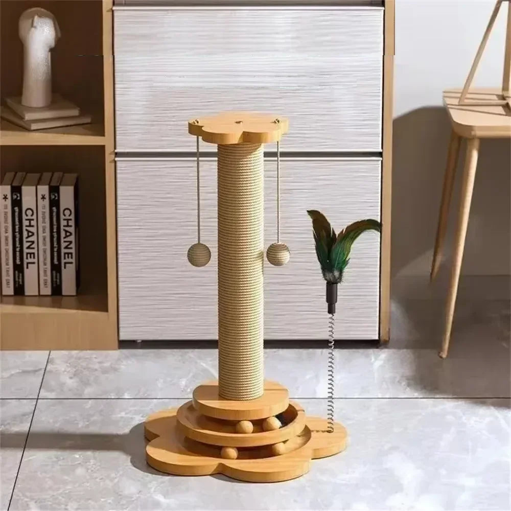 Cat Scratching Post for Cats – Durable Sisal Board, Engaging Turntable, Anti-Slip Design-4