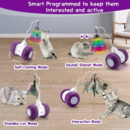 Interactive Cat Toy for Indoor Cats – Smart Robotic Design, LED Lights, Long Battery Life-6