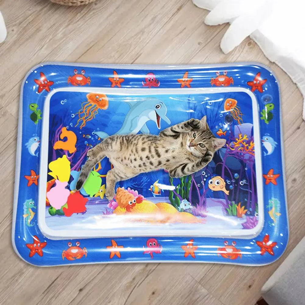 Inflatable Water Play Mat for Cats and Dogs – Interactive Sensory Toy, Ocean Theme, Durable PVC-5