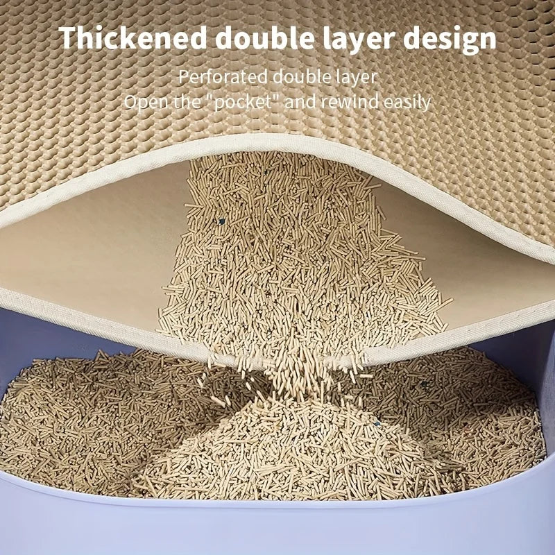 Cat Litter Mat for Cats – Large Size, Honeycomb Design, Waterproof, Easy to Clean-3