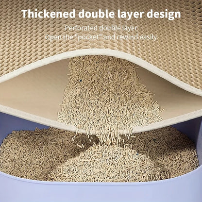Cat Litter Mat for Cats – Large Size, Honeycomb Design, Waterproof, Easy to Clean-3