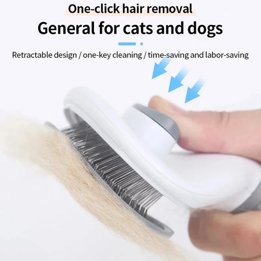 Self-Cleaning Grooming Brush for Dogs – Ergonomic Design, Pet Hair Removal, Available in 3 Colors-2