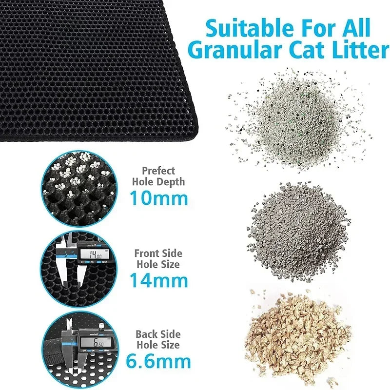 Cat Litter Mat for Cats – Waterproof, Nonslip, Double Layer Design-5