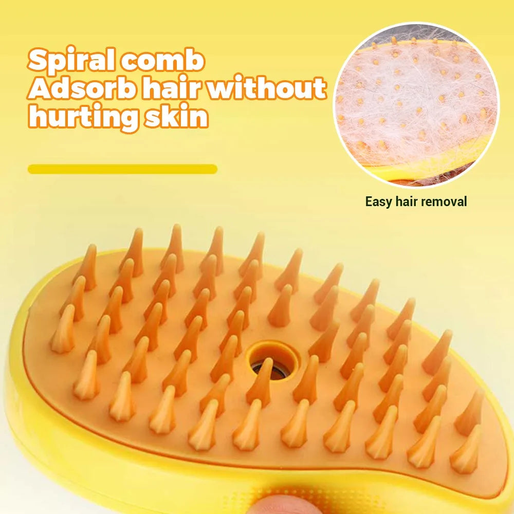 Steamy Grooming Brush for Dogs – 3-in-1 Deshedding Tool, Hot Steam Cleaning, Ergonomic Design-3