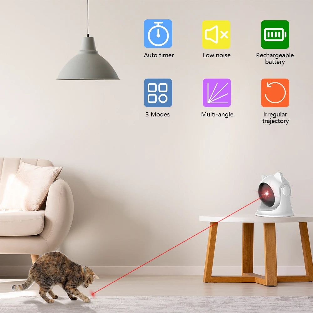 Automatic Laser Cat Toy – Interactive Play, Rechargeable, Adjustable Speed Modes-3