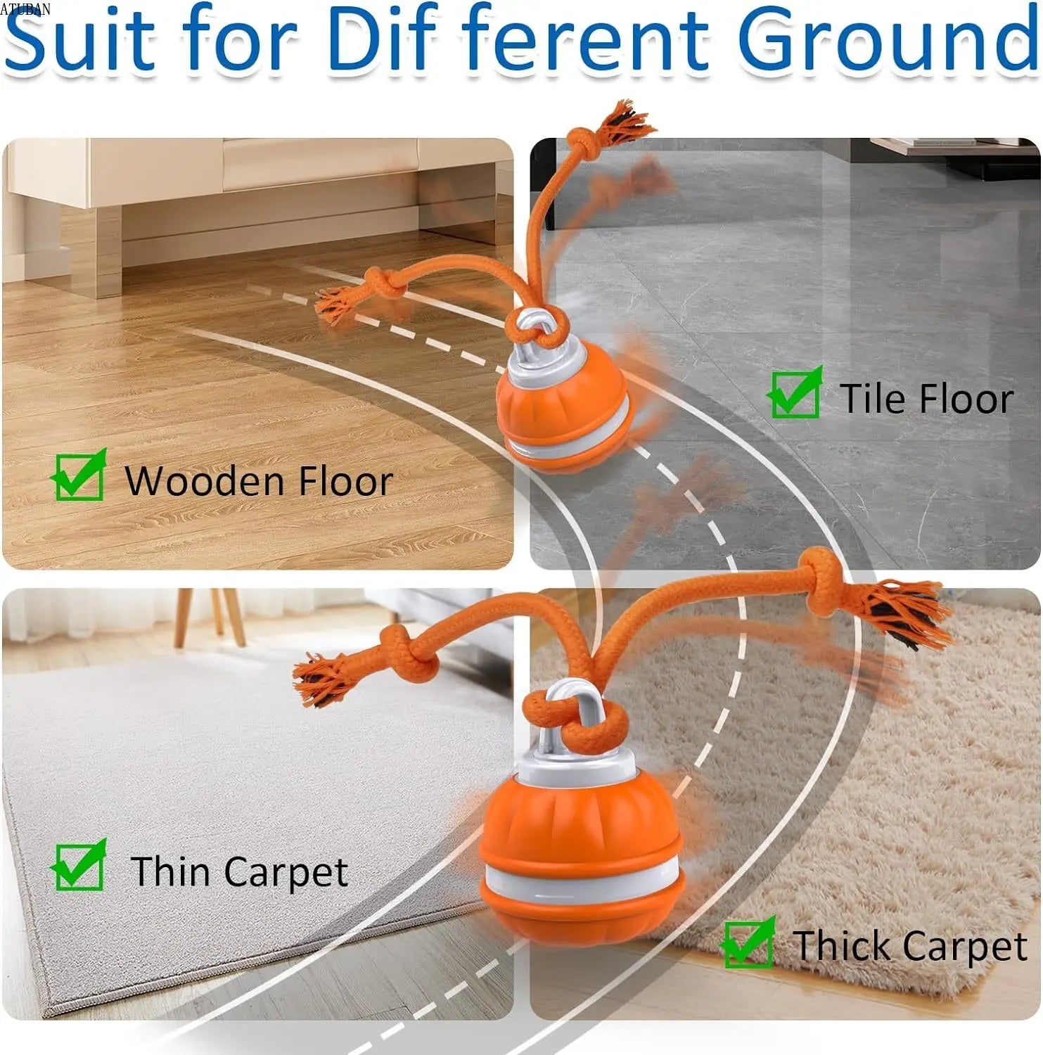 Interactive Dog Toy for Dogs – Motion Activated, Automatic Rolling, Rechargeable-4