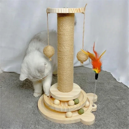 Cat Scratching Post for Cats – Durable Sisal Board, Engaging Turntable, Anti-Slip Design-2