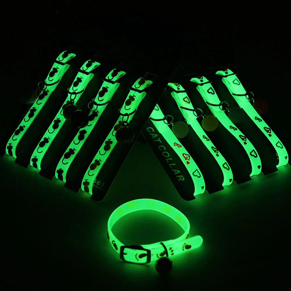 Cat Collar – Luminous Silicone, Anti-Loss Design, Fluorescent Bell-4