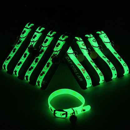Cat Collar – Luminous Silicone, Anti-Loss Design, Fluorescent Bell-4